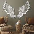 thumbnail image 4 of Metal Angel Wings Wall Art, Large Angel Wings Wall Decor, Guardian Angel, Angel Wall Sculpture, Angel Wings Wall Hanging, Anniversary Gifts (Gold, 59" x 35" / 151 x 90), 4 of 6