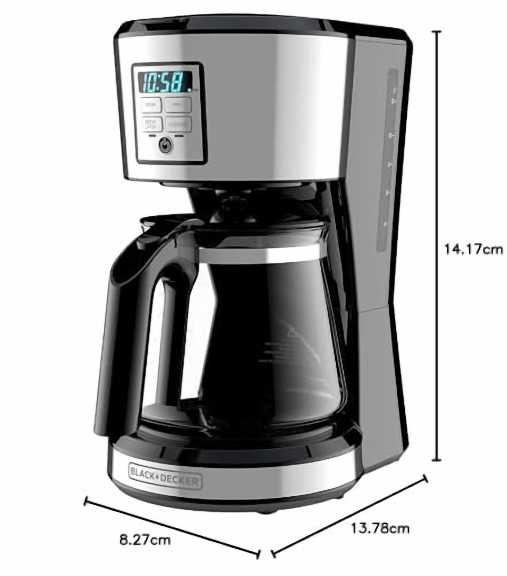 BLACK+DECKER 12 Cup Programmable Coffee Maker in Stainless Steel, CM1231SC  - Walmart.com