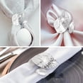 thumbnail image 2 of 12PCS Silver Napkin Rings Leaf Napkin Holder Adornmen Alloy, 2 of 14