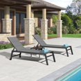 thumbnail image 3 of PURPLE LEAF 2 Pieces Aluminum Chaise Lounge with Wheels All Weather Outdoor Reclining Chair for Patio Pool Lawn Sunbathing Chair, Grey (Extended Edition), 3 of 9