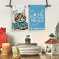 thumbnail image 4 of &nbsp;SOME THING Blue Cat Hello Winter Kitchen Towels Dish Towels, 18x26 Inch Print Snowflakes Christmas Decoration Hand Towels Set of 2, 4 of 6