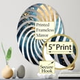 thumbnail image 3 of Designart "Cerulean Cycle Dreams: Moon in Blue and Gold III" Moon Vortex Round Wall Mirror - Fantasy Oval Printed Decorative Mirror - Multiple Color Options, 3 of 5