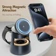 thumbnail image 3 of 5 in 1 Wireless Charging Station, 15W Fast Charging Wireless Charger for iPhone AirPods iWatch With MagSafe,Bluetooth Speakers,Mushroom Light Compatible with iPhone 8 and above Series, 3 of 11