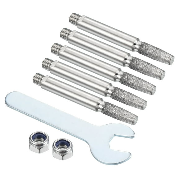 3/16 Inch Diamond Chainsaw Sharpener, 5 Pack Sharpening Stone for Hand Crank Chainsaw, Silver