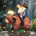 thumbnail image 1 of Estatua de jardín ArtTerpnica Cowboy Gnome Highland Cow con luces, 1 of 7