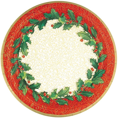 Christmas Holly Dessert Plates, 8ct - Walmart.com - Walmart.com
