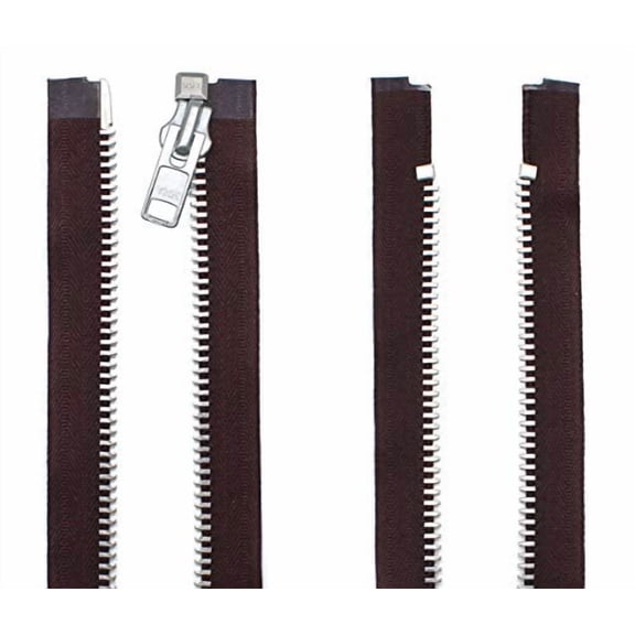 YKK #10-12 Inches to 36 Inches Aluminum Separating Jacket Extra Heavy Duty Metal Zippers for Sewing Coats Crafts (1 Zipper per Pack) Color #570 Brown (25 Inches)