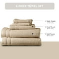 thumbnail image 6 of Regency Heights 6-Piece Quick Dry Cotton Bath Towels, Soft & Ultra Absorbent, Beige, Standard Towel Set, 6 of 9