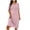 Pink, variant on Bovxnpu Nightgowns for Women Short Sleeve Sleepshirt Loungewear Cotton Crew Neck with Pockets Tied Waist Nightgown Sleepwear