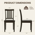 thumbnail image 3 of AFO Wood Dining Chairs Set of 6 with Curved Backrest for Kitchen and Dining Room,Dark Brown, 3 of 9