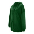 thumbnail image 5 of Plus Size Sweatshirts for Women Casual Zip Up Hoodies Tunic Long Jacket Outerwear with Pockets Dark Green XL, 5 of 6