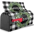 thumbnail image 4 of Welcome Mailbox Cover Magnetic Standard Size 21" x 18" Wreath Buffalo Plaid Home Decor Mailbox Wraps Magnetic Mail Wraps Cover Post Letter Box Garden Home Decorations, 4 of 6