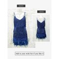 thumbnail image 4 of Xuanfei Women Sparkly Sequin Feather Fringed Sleeveless Solid Color Mini Dress, 4 of 4
