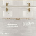 thumbnail image 5 of Eviva Curio 60"W x 18"D Walnut Double Sink Bathroom Vanity with White Carrara Quartz Countertop and Undermount Porcelain Sinks, 5 of 11
