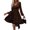 Brown, variant on WTOBBY Women's Fashionable Solid Color V-Neck Long Sleeve Pullover Casual Dress Easy Pull-On Design for Quick Wear Comfortable Knit Fabric Versatile for Layering or Solo Use,Black L