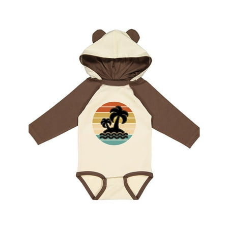

Inktastic Retro Sunset Palm Trees Tropical Vacation Gift Baby Boy or Baby Girl Long Sleeve Bodysuit