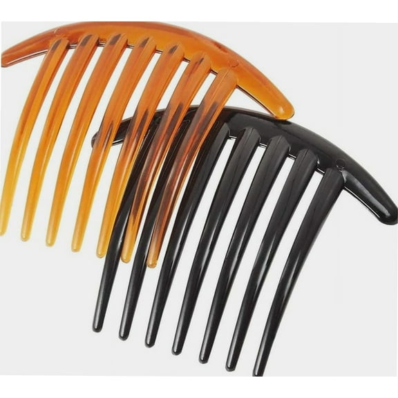 12 Pieces Hair Combs Slides Hair Combs Hair Side Comb Set Hair Clip Combs Hair Slides for Women Girls (Black and Brown)