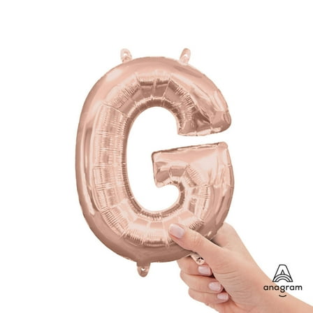16 inch Letter G - Anagram - Rose Gold (Air-Fill Only) Foil Mylar Balloon - Party Supplies Decorations