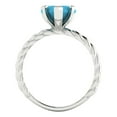 thumbnail image 4 of Solitaire Engagement Ring for Women - 2ct Simulated Turquoise in 14K White Gold Promise Ring, 4 of 6