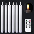 thumbnail image 1 of Velas Cónicas GenSwin Blancas sin Llama Parpadeantes con Control Remoto para Decoración de Navidad, 1 of 8