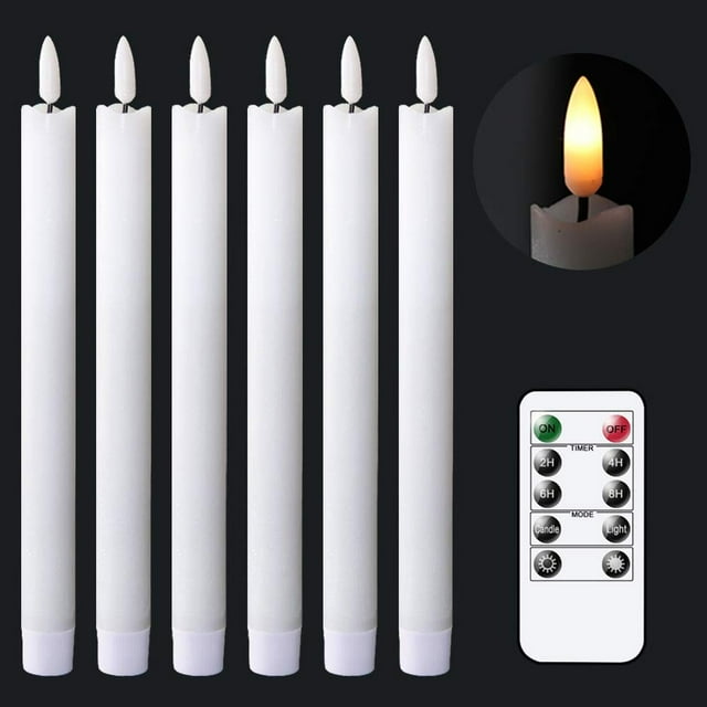 Velas Cónicas GenSwin Blancas sin Llama Parpadeantes con Control Remoto para Decoración de Navidad