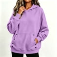 thumbnail image 5 of Nowekniz Women Oversized Drop‑Shoulder Fleece Hoodie Pullover Sweatshirt, Soft‑Touch Top With Large Kangaroo Pocket, Solid Color Casual Fall Daily Outfits, 5 of 7