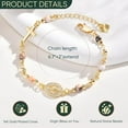 thumbnail image 3 of Women's Gold Virgin Mary Bracelet - 17K Gold Plated Religious Cross Bracelet,Dainty Golden Non Tarnish Virgen De Guadalupe Natural Stone Beaded Jewelry,Catholic Faith Baptism Confirmation Gift, 3 of 4