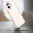 thumbnail image 2 of For iPhone 17 Polished Oil Thick Acrylic Metal Button Hybrid Case Cover - Beige, 2 of 3