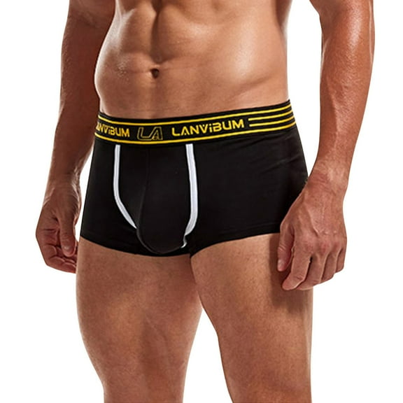 Gubotare Boxers For Men Men’s Underwear – Cool Cotton Trunk with Contour Pouch and Shorter 4" Inseam – Comfortable Underwear,Black XXL