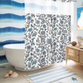 thumbnail image 5 of No Hook Shower Curtain, Boho Leaf Shower Curtains for Bathroom with See Through Top Window, Teal Green Spring Farmhouse Pastoral Tribal Waterproof & Washable Bath Curtain Extra Long 72"x84", 5 of 9