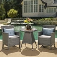 thumbnail image 2 of Cyril Outdoor 3 Piece Wicker Dining Set with Water Resistant Cushions, 2 of 13