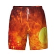 thumbnail image 4 of Lsque Mens Swim Trunks Tennis Ball In Fire Pattern - Bathing Suit Compression Liner - Beach Swim Shorts Swimwear - (S-3XL) - Stretch Quick Dry -3X-Large, 4 of 9