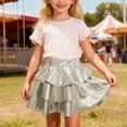 thumbnail image 2 of XAOFW Girls Skirts Glitter Tiered Cake Ruffle Hem Shiny Tutu Pleated Soft Comfortable Party Night Skirt, 2 of 4