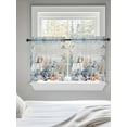 thumbnail image 5 of Blue Coastal Fall Tier Curtains 36 Inch Length,Sheer Curtains for Bedroom Living Room Window Thanksgiving Pumpkins Starfish Botanical Kitchen Curtains Small Half Window Drapes 27.5"x36" 2 Panels, 5 of 7
