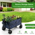 thumbnail image 5 of Costway Folding Collapsible Wagon Utility Garden Cart w/ Wide Wheels Adjustable Handle Blue, 5 of 10