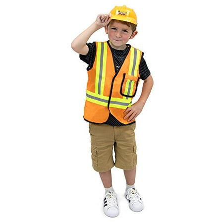 Construction Worker Children's Halloween Dress Up Roleplay Costume YL 7-9