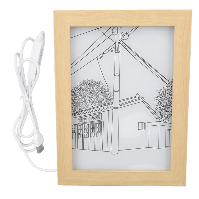 Pintura iluminada USB LED 3 modos de iluminación simulación de luz solar lámpara de calle patrón artístico iluminación de pared decoración para mesita de noche sala de estar S