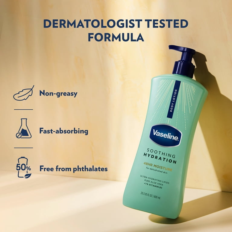 Vaseline Soothing Hydration Body Lotion for Dry Skin Soothing Hydration  with Ultra-Hydrating Lipids + 1% Aloe Vera Extract to Refresh Dehydrated  Skin ...