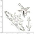 thumbnail image 3 of White Sterling Silver bracelet Bangle with Interchangeable Nautical Charms 3.00mm, 3 of 5