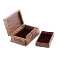 thumbnail image 5 of NOVICA Artisan Handcrafted Wood Jewelry Box Walnut from India Brown Boxes Leaf Tree [3in H x 8.25in W x 5.5in D] ' Chinar Dome', 5 of 8