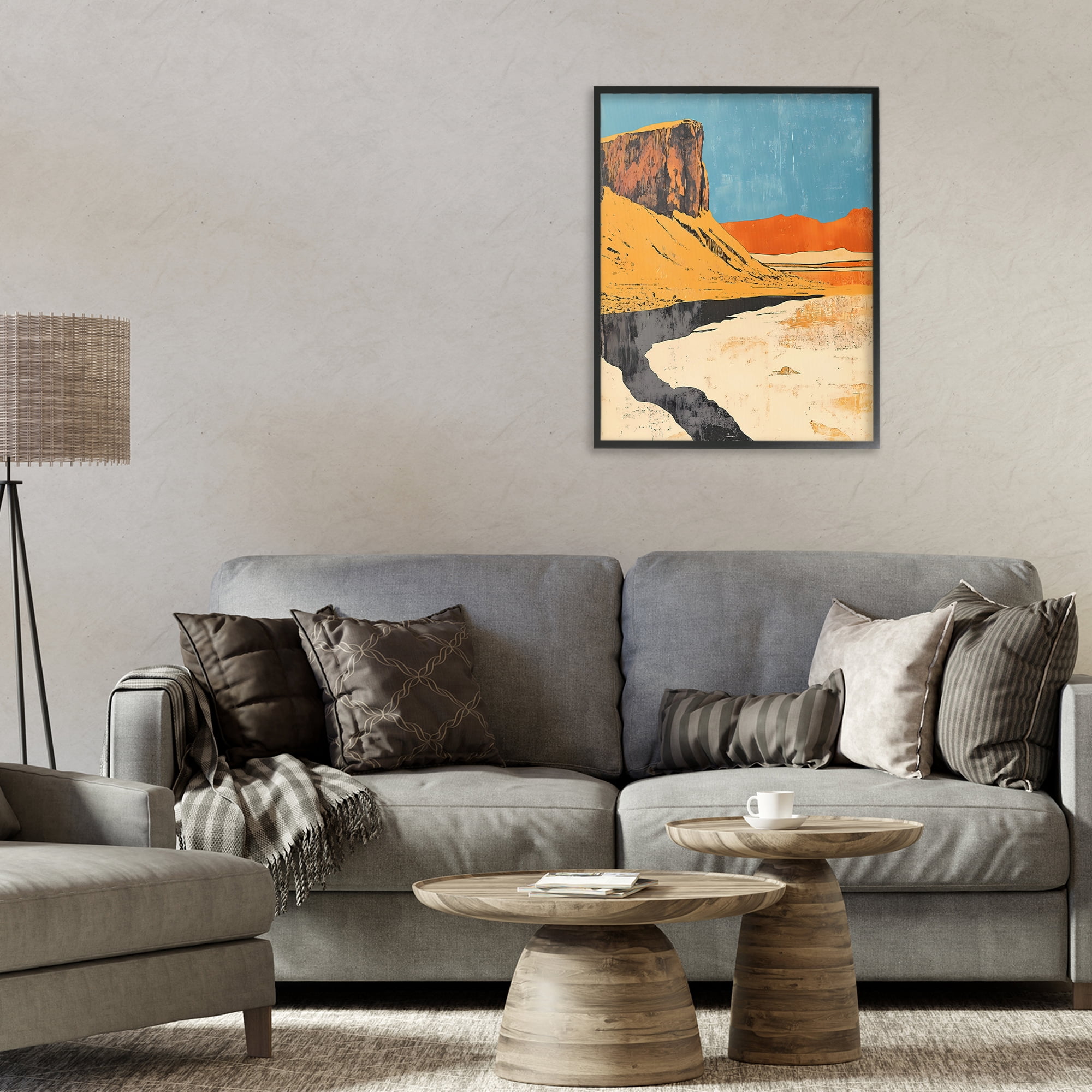 Stupell Industries Canyon Pass Pathway Black Framed Giclee Art, design by Walker Noble