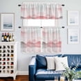 thumbnail image 2 of Smudge Pink Kitchen Curtains Valances and Tiers Set of 3 Clouds and Mountains Tier Curtains and Valance with Rod Pocket for Small Windows, 27.5"x24", 2 of 9