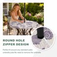 thumbnail image 4 of Round Outdoor Tablecloth with Umbrella Hole and Zipper, Purple Coastal Summer Tablecloth with Elastic Waterproof, Coral Shell Starfish Nautical Beige Patio Table Covers for 31" - 35" Pool Tables, 4 of 9
