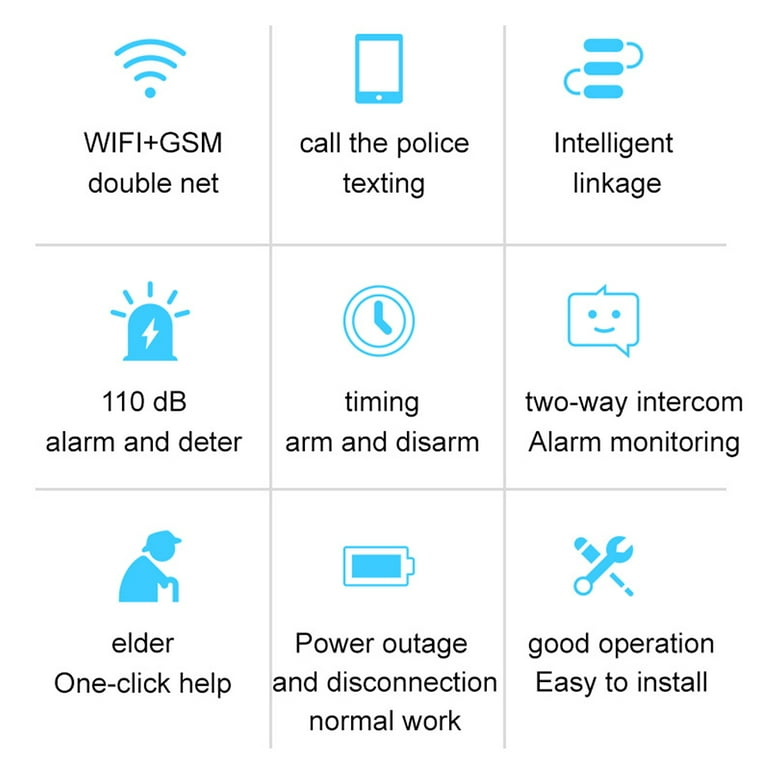 Alarm System Kit Auto Dial GSM+WiFi Home Wireless Alarm System GSM Home  Alarm System Motion Sensor Door/Window Sensor Remote Control 