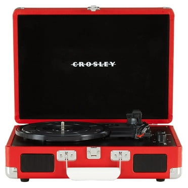 CR8005DP-RE1 Cruiser Plus Vintage 3-Speed Bluetooth in/Out Suitcase Vinyl Record Player Turntable, Red