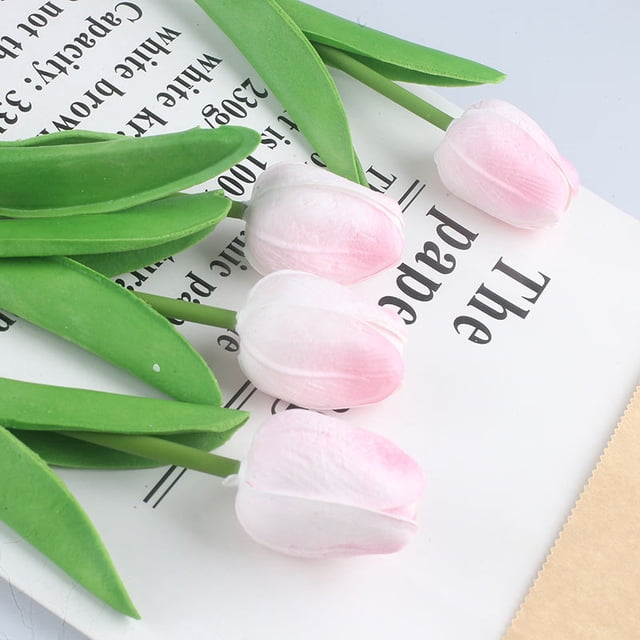 Tulipán artificial flor artificial planta verde eterna decoración de sala de estar arreglo floral escritorio ramo seco decoración de mesa de comedor