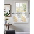 thumbnail image 3 of Boho Gray Beige Floral Tier Curtains 36 Inch Length,Sheer Curtains for Bedroom Living Room Window Retro Abstract Art Flowers Rod Pocket Drapes Kitchen Curtains Small Half Window 27.5"x36" 2 Panels, 3 of 6