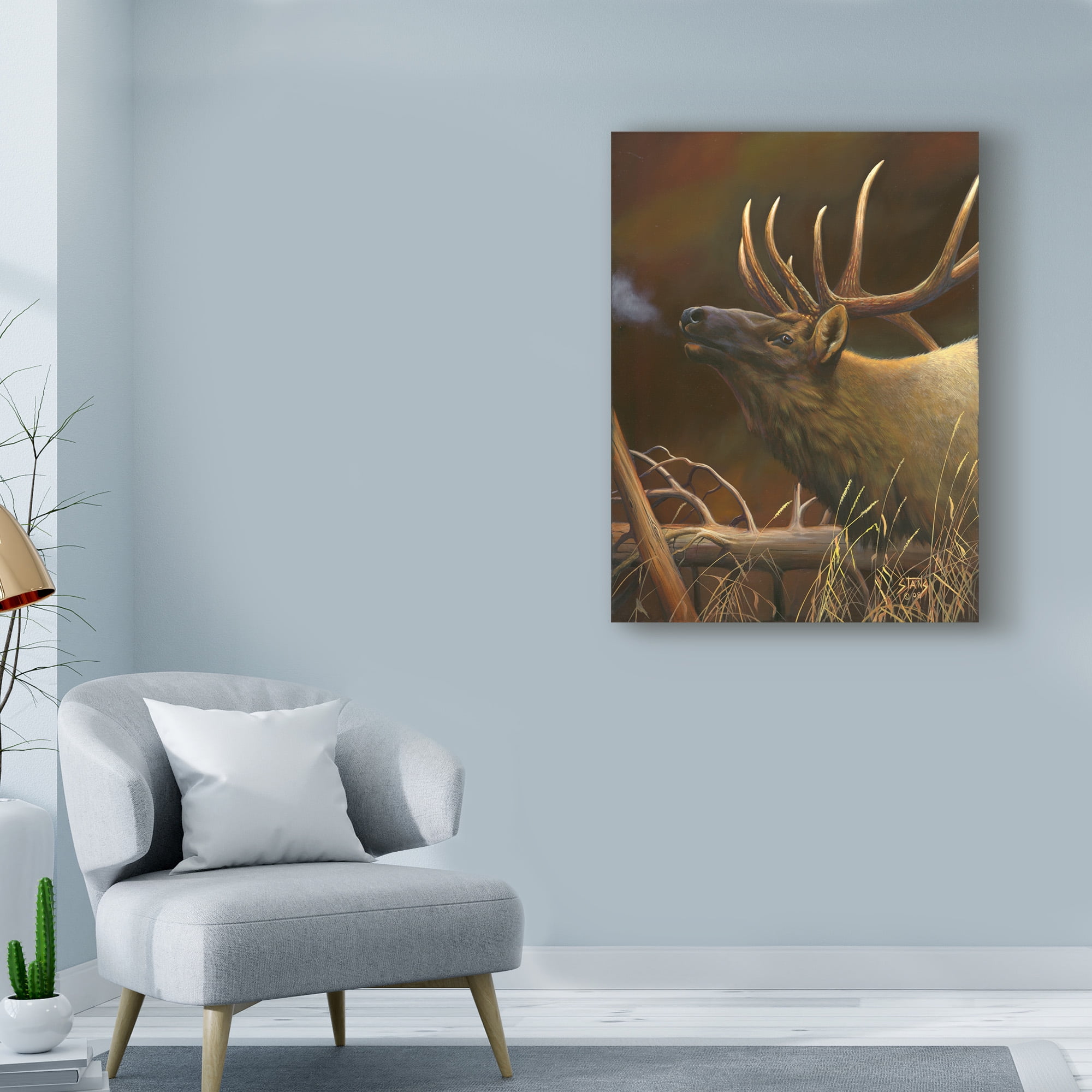 Trademark Fine Art 'Elk Portrait I' Canvas Art by Leo Stans