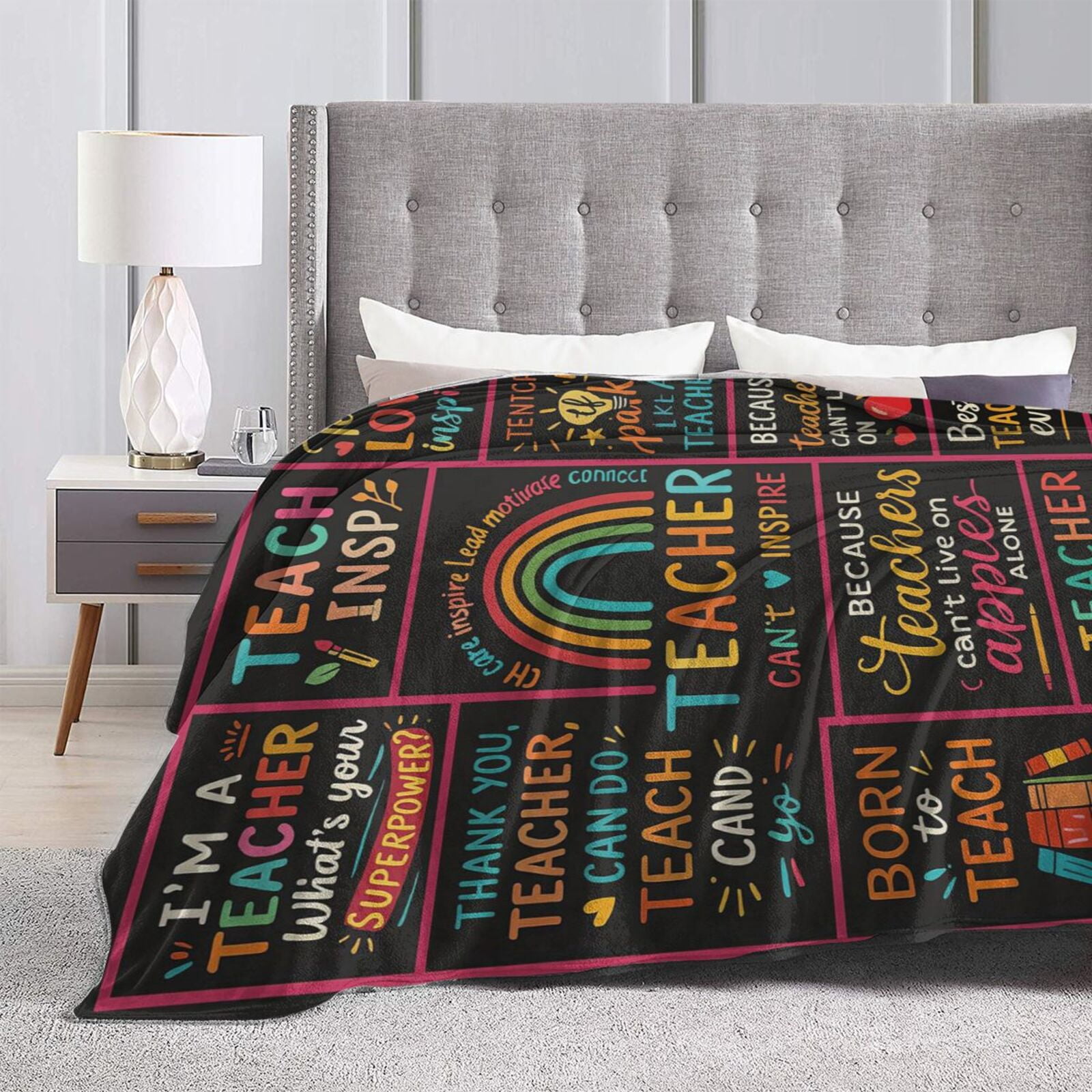 Best Teacher Gifts for Women, Unique Teacher Appreciation Gifts Idea, Teachers Day Gift for Back to School, Funny Christmas Birthday Retirement Gifts for Teachers Blanket 80x60