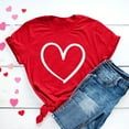 thumbnail image 5 of mihongmao Valentine Graphic T Shirts for Women Lover Printed T-shirt Round Neck Short Sleeved Top Red S, 5 of 5